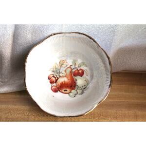 Lustreware Iridescent Opalescent Fruit Design Serving Bowl